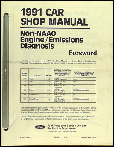 1991 Mercury Capri Factory Foldout Wiring Diagram Original