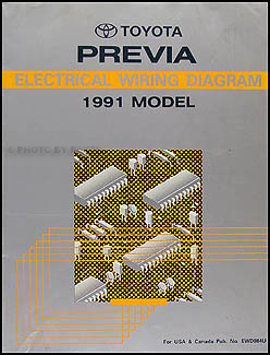 1991 Toyota Previa Van Repair Shop Manual Original