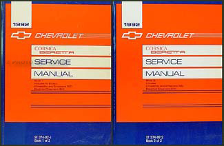 1994 Chevrolet Chevy Beretta Service Shop Manual Set (2 volume set) gm