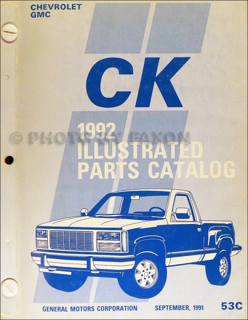 1992 Chevrolet GMC CK Parts Book Original Pickup Suburban Blazer Jimmy ...