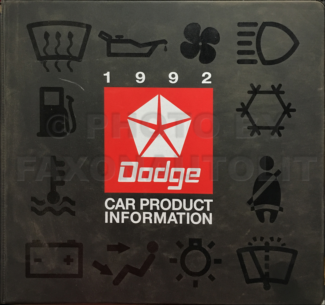 1992 Dodge Car Color & Upholstery Album and Data Book Original