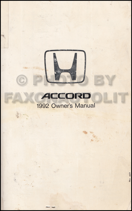 1992 Honda owner's manual #5