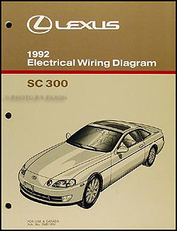 1992 Lexus SC 300 Wiring Diagram Manual Original