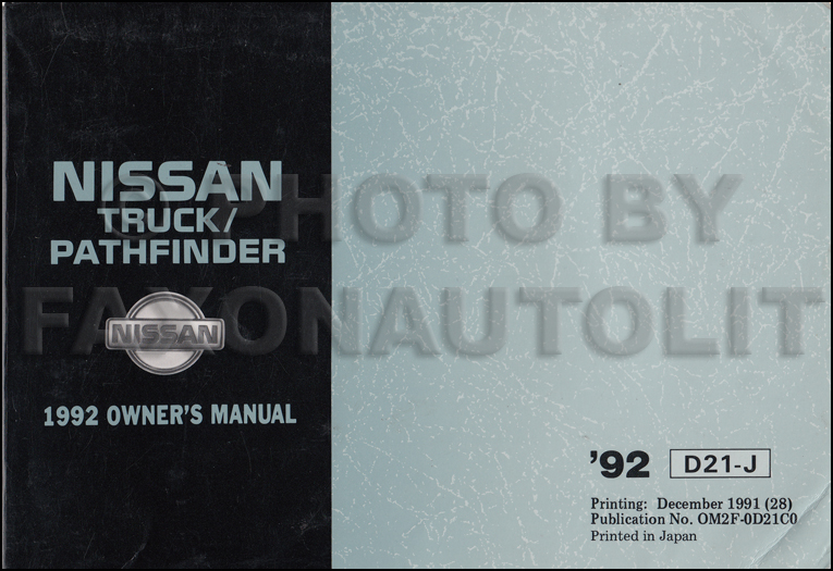 1992 Nissan truck owners manual