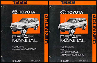1992 Toyota 4Runner Repair Shop Manual Set Original