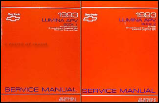 1993 Chevy Chevrolet Lumina Minivan Owners Manual Chevrolet