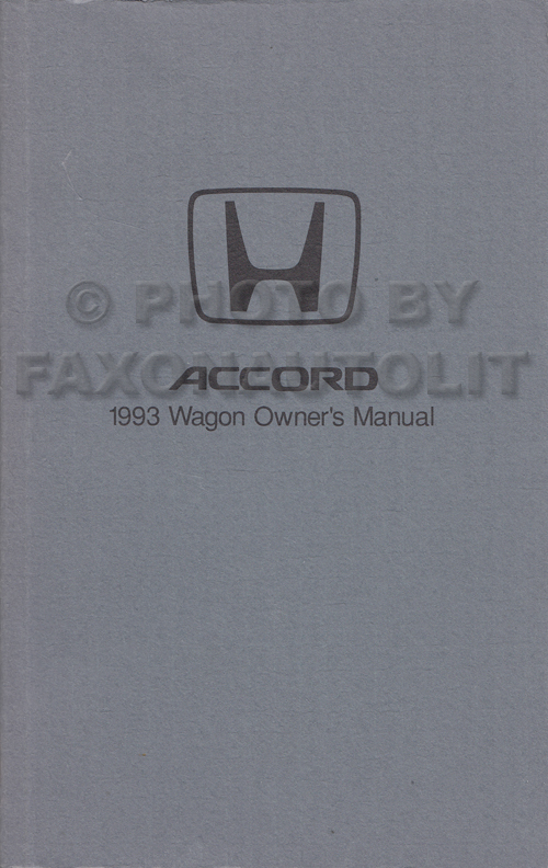 1993 Honda accord wagon owners manual #6