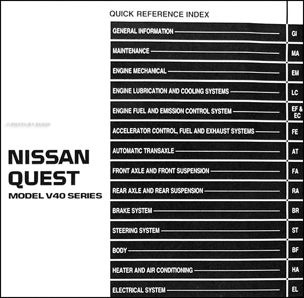 1993 Nissan quest owners manual #5