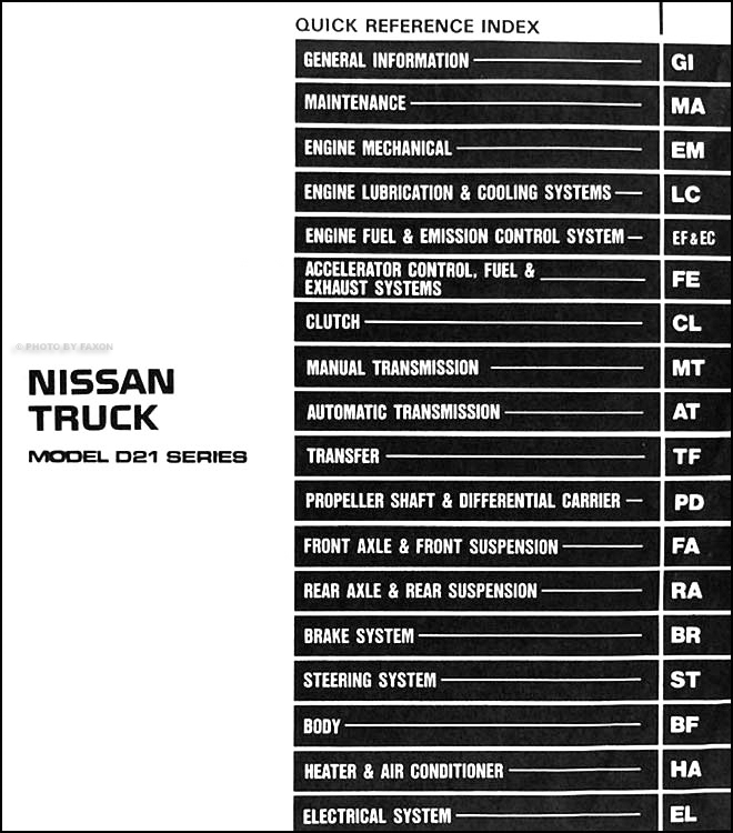 1993 Nissan d21 service manual #10