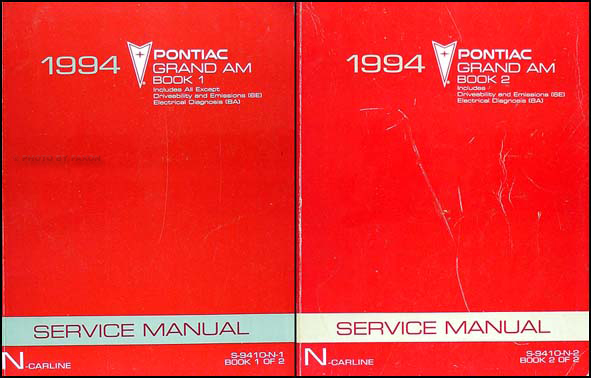 1994 Pontiac Grand Am Repair Shop Manual Original Set Pontiac