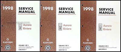 1998 Olds Aurora and Buick Riviera Shop Manual Set 98 ... 1998 aurora wiring diagrams 