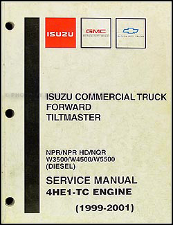 1999 Tilt Cab Diesel Repair Shop Manual NPR and HD NQR W3500 W4500 W5500