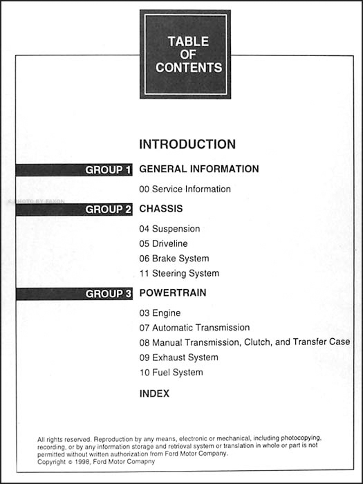 1999 Ford Explorer Mercury Mountaineer Shop Manual Set