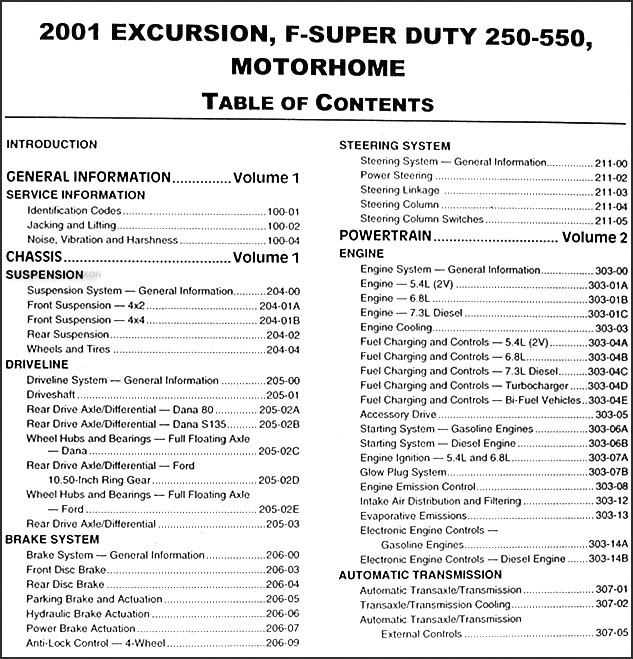 2001 Ford Excursion Service Manual