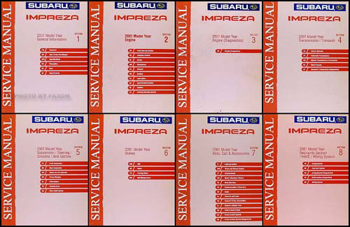 2001 Subaru Impreza Repair Shop Manual 8 Volume Set Original Subaru