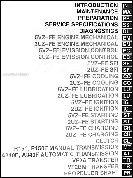 2001 toyota tundra shop manual #2