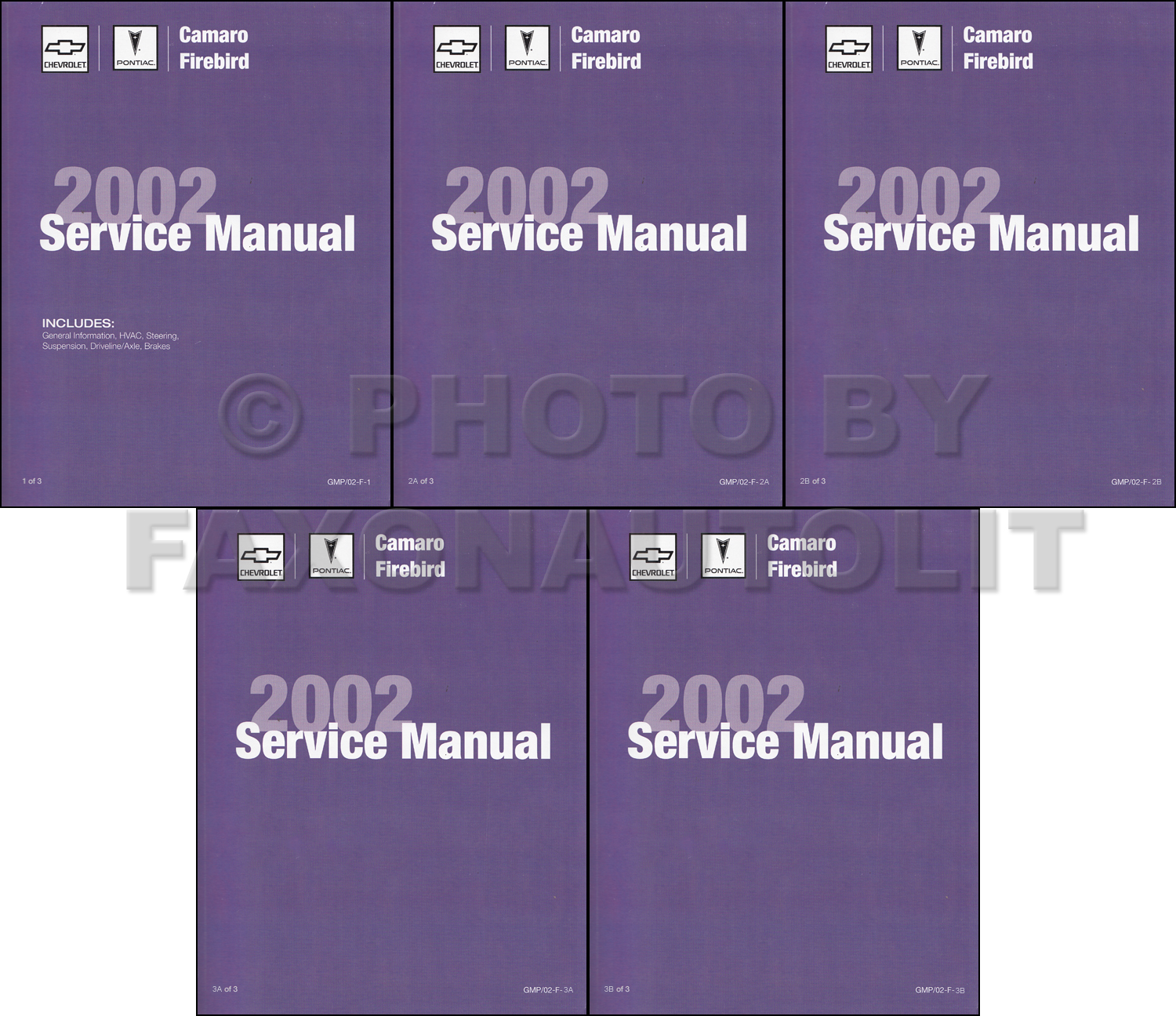 2001 Camaro, Firebird, & Trans Am Repair Manual Original 3 Volume Set