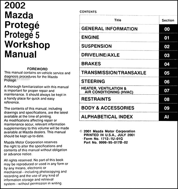 Mazda Protege5 Repair Manual - Ultimate Mazda
