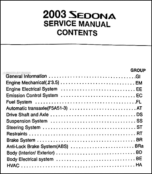 2010 kia sedona repair manual