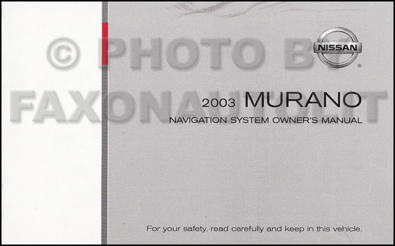 2003 Nissan murano navigation manual #2