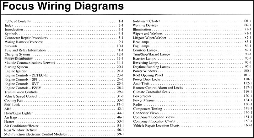 2004 Ford Focus Wiring Diagram Manual Original