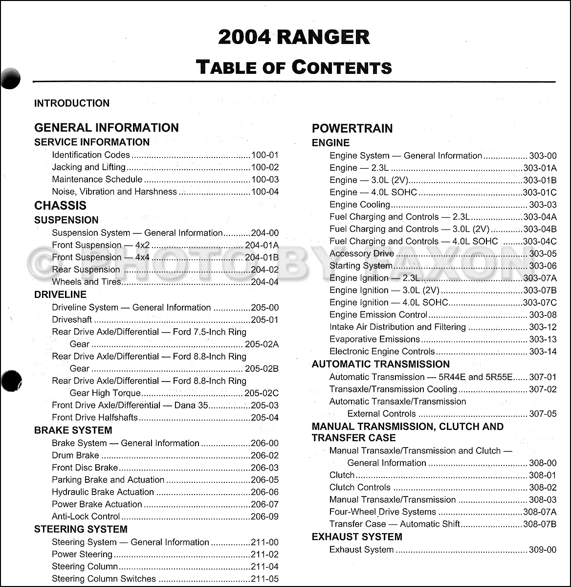 2004 Ford Ranger Repair Shop Manual Original