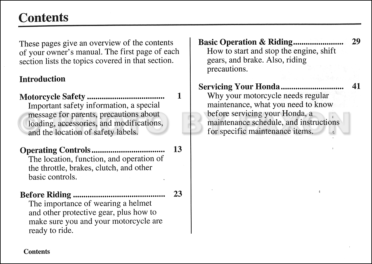 Honda dirt bike owner manual #2