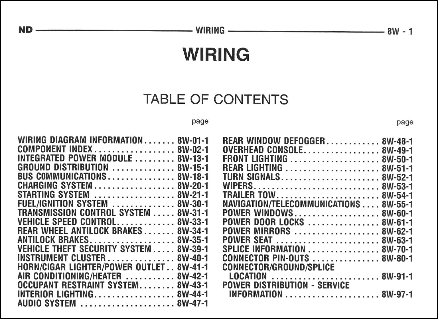 2005 Dodge Durango Wiring Diagram Manual Original