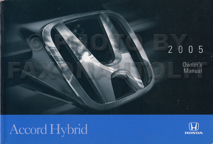 2005 Honda accord hybrid owners manual #4