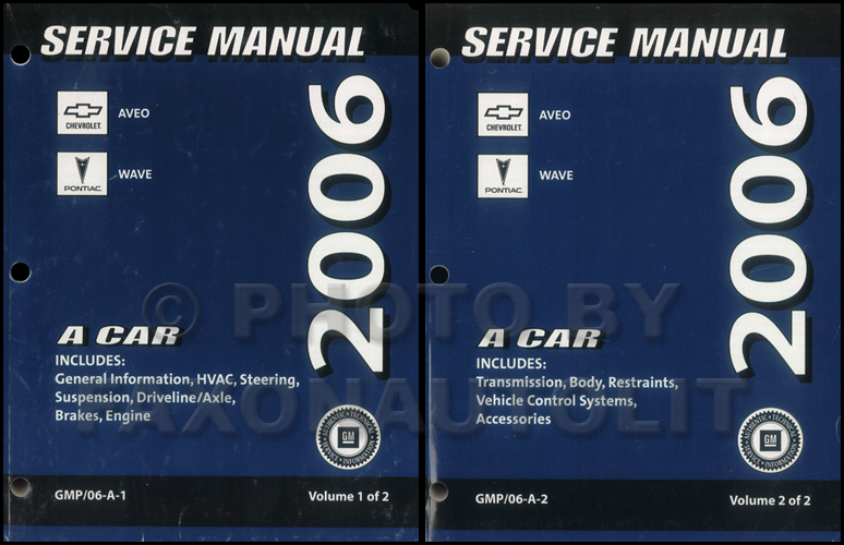2008 Chevy AVEO Pontiac Wave Service Manual SET FACTORY (2 volume set.) gm