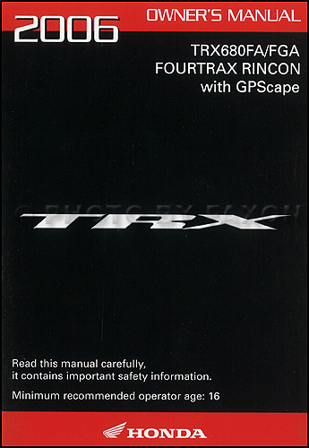 Honda rincon atv owners manual #3
