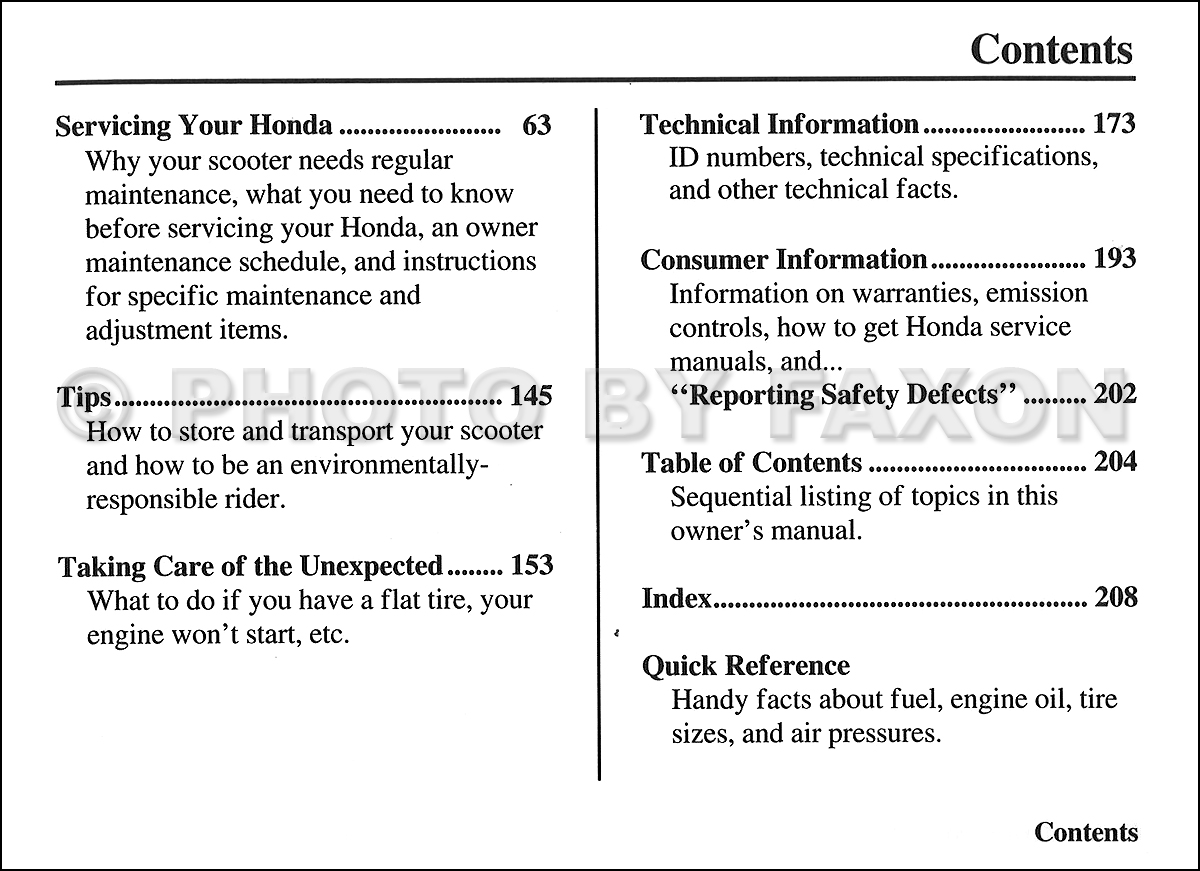 2006 Honda metropolitan owners manual #3