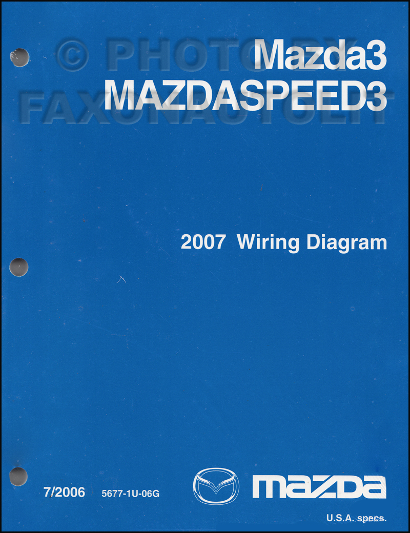 2007 Mazda 3 Wiring Diagram Manual Original