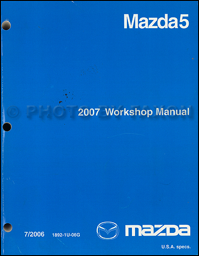 2007 Mazda 5 Repair Shop Manual Original Mazda