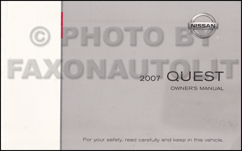 2007 Nissan quest user manual