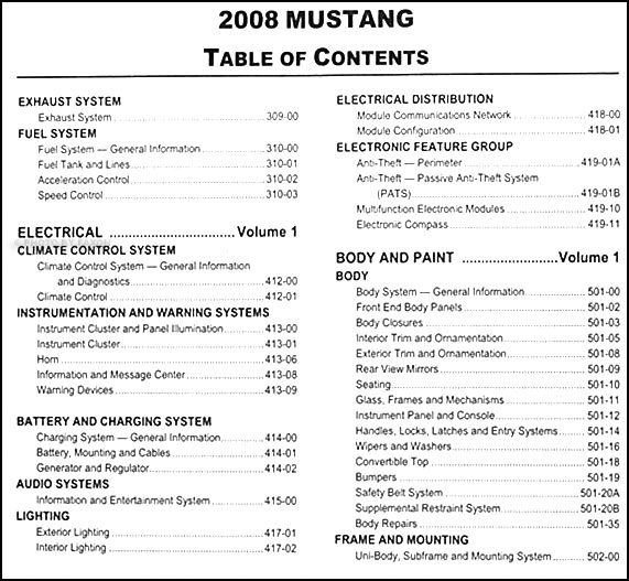 2008 Ford Mustang Owners Manual Download