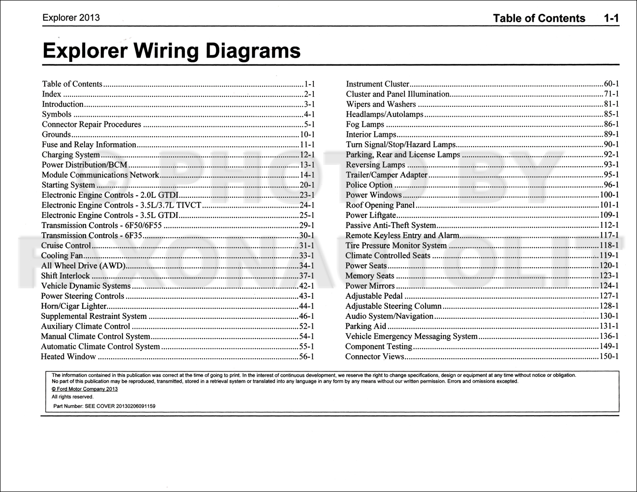2013 Ford Explorer Wiring Diagram Manual Original
