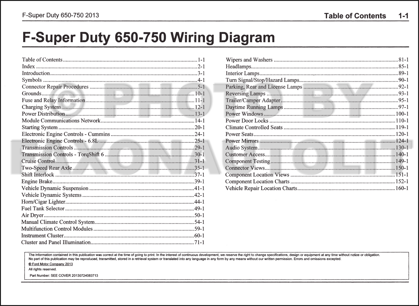 2013-2014 Ford F-650 and F-750 Super Duty Truck Wiring Diagram Manual