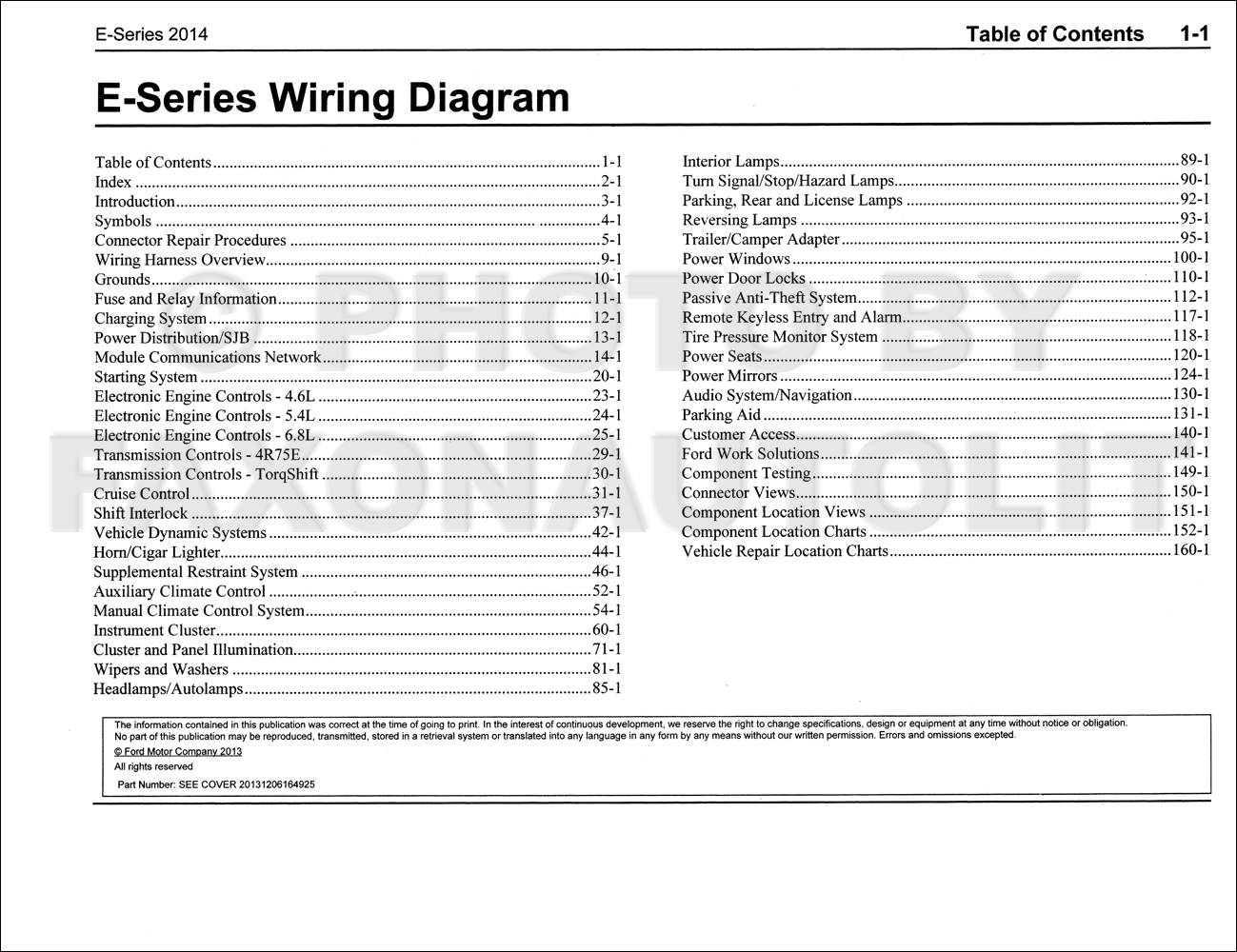 2014 Ford Econoline Wiring Diagram Manual Original Van