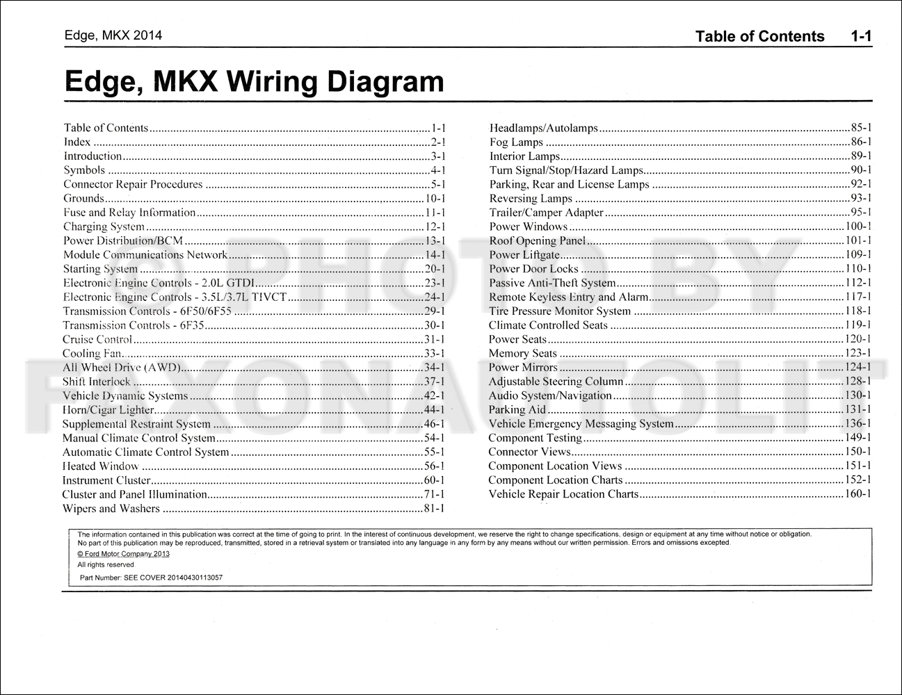 2014 Ford Edge Lincoln Mkx Wiring Diagram Manual Original