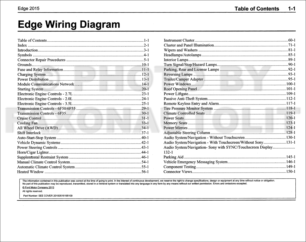2015 Ford Edge Wiring Diagram Manual Original