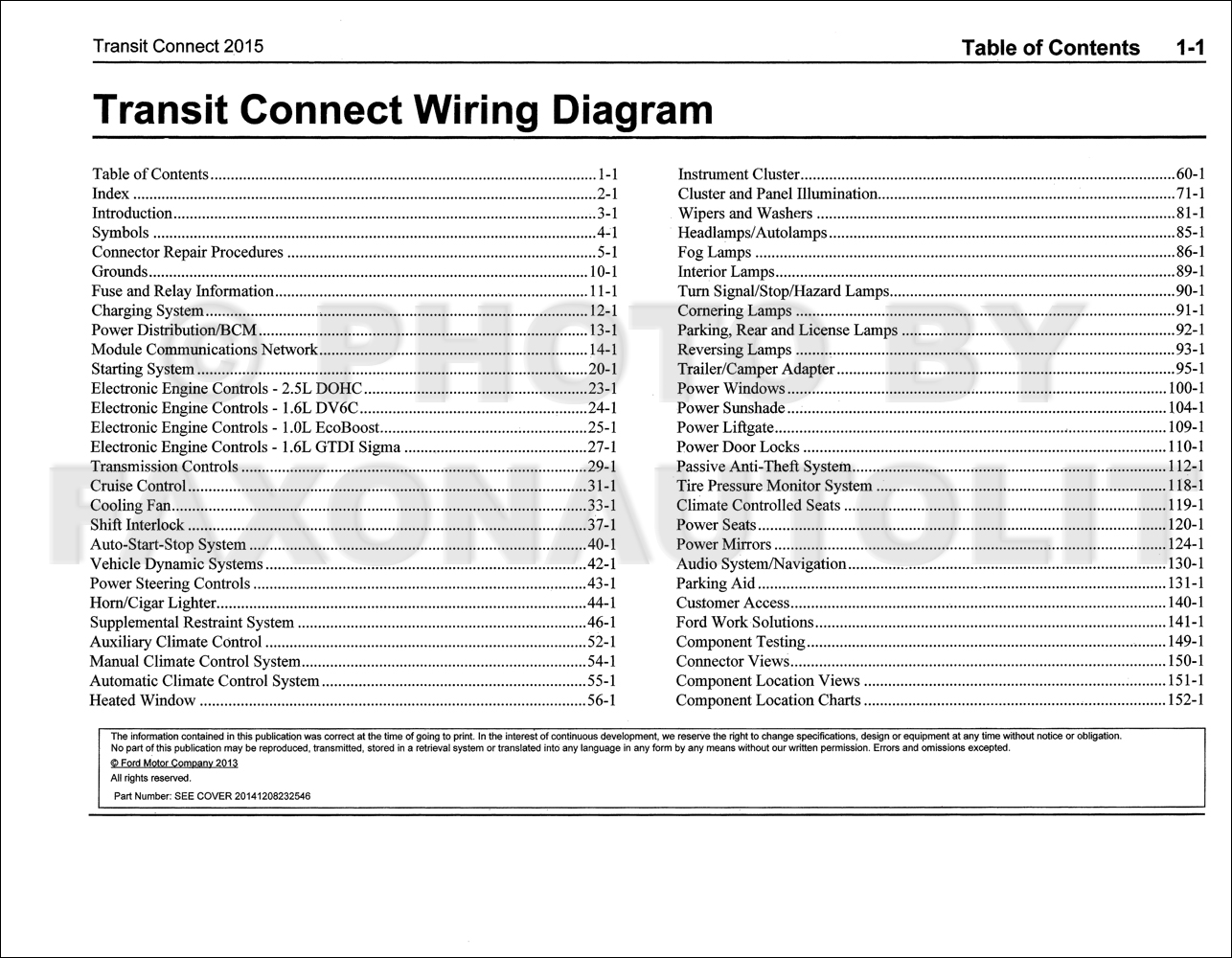 2015 Ford Transit Connect Wiring Diagram Manual Original