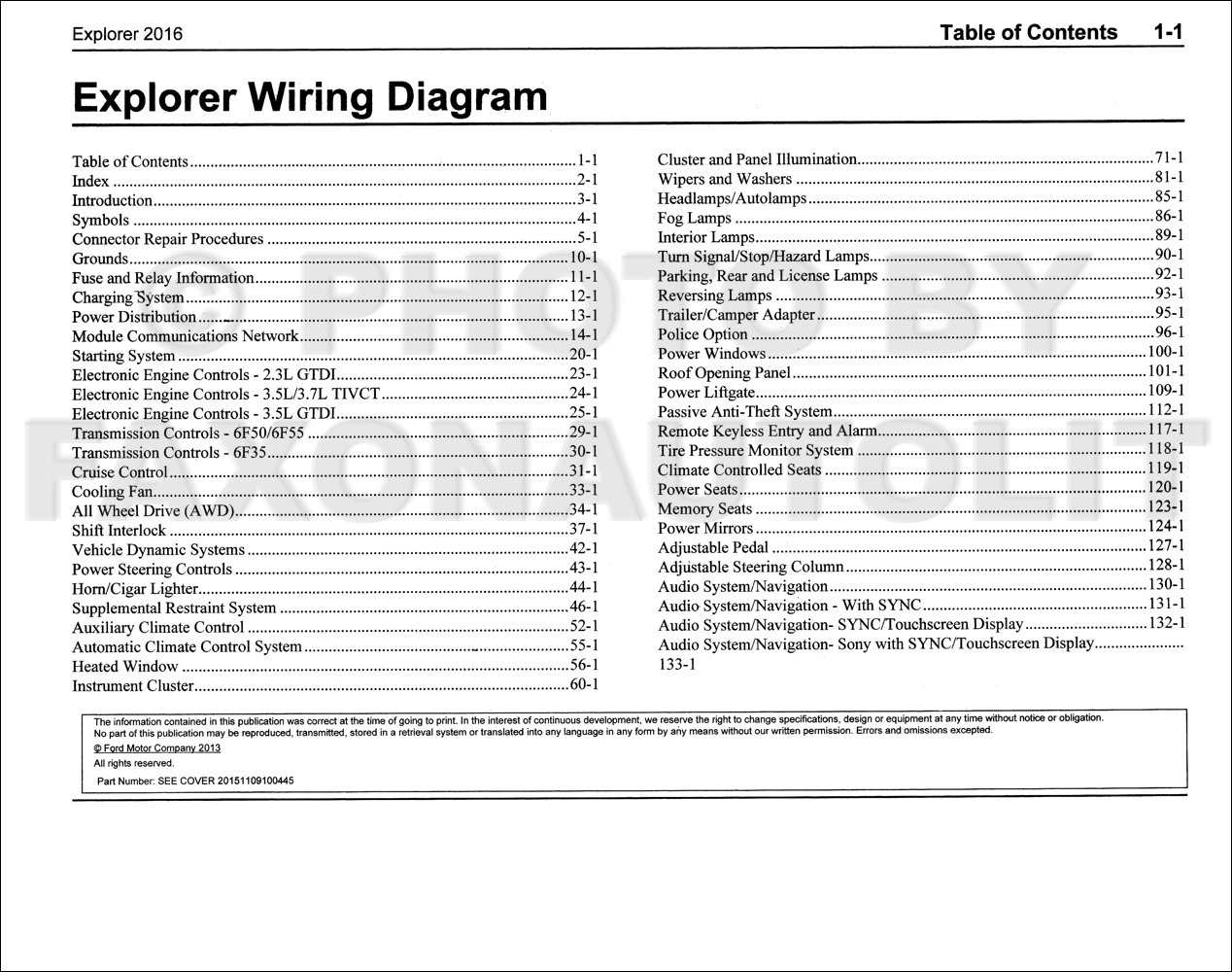 2016 Ford Explorer Wiring Diagram Manual Original